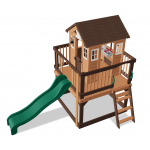 Casuta de joaca suspendata Eco Heights PlayHouse - Complex cu tobogan Centru multifuntional din lemn Backyard Discovery